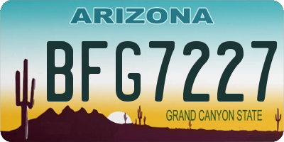 AZ license plate BFG7227