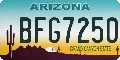 AZ license plate BFG7250