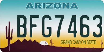 AZ license plate BFG7463