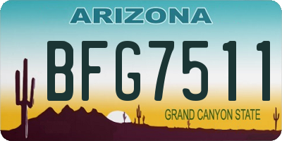 AZ license plate BFG7511