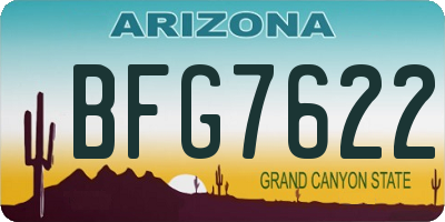AZ license plate BFG7622