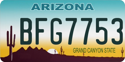 AZ license plate BFG7753
