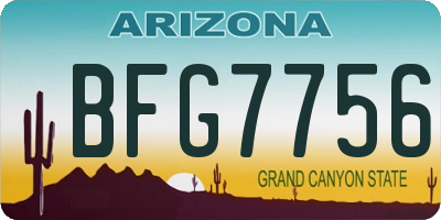 AZ license plate BFG7756
