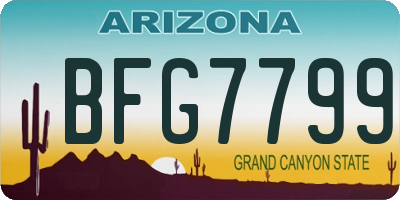 AZ license plate BFG7799