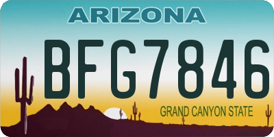 AZ license plate BFG7846