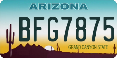 AZ license plate BFG7875