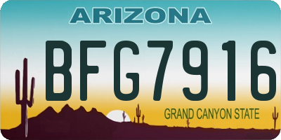 AZ license plate BFG7916