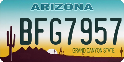 AZ license plate BFG7957
