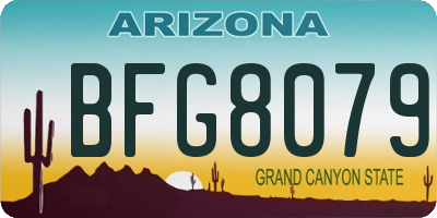 AZ license plate BFG8079