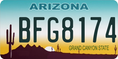 AZ license plate BFG8174