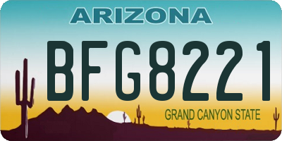 AZ license plate BFG8221