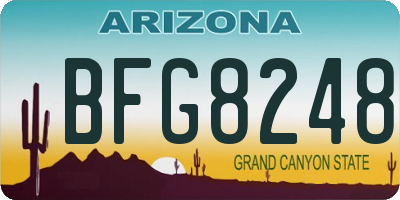 AZ license plate BFG8248