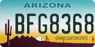 AZ license plate BFG8368