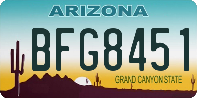 AZ license plate BFG8451