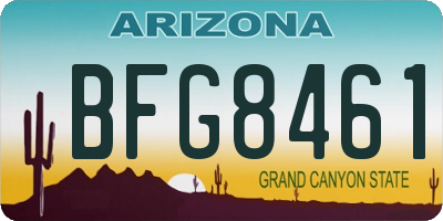 AZ license plate BFG8461