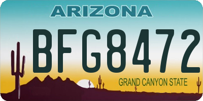 AZ license plate BFG8472