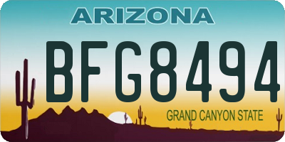 AZ license plate BFG8494