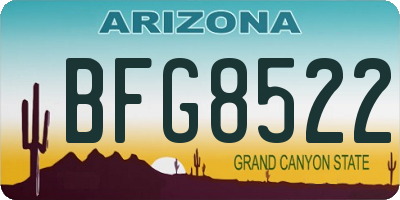 AZ license plate BFG8522