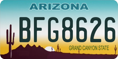 AZ license plate BFG8626