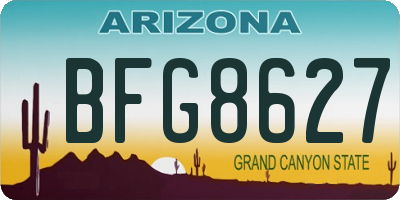 AZ license plate BFG8627