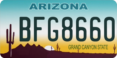 AZ license plate BFG8660