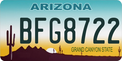 AZ license plate BFG8722