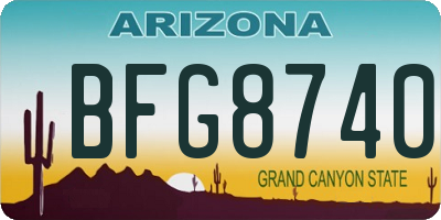 AZ license plate BFG8740