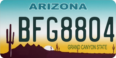 AZ license plate BFG8804