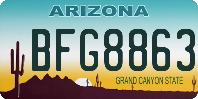 AZ license plate BFG8863