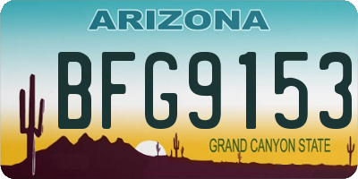 AZ license plate BFG9153