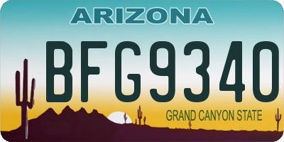 AZ license plate BFG9340