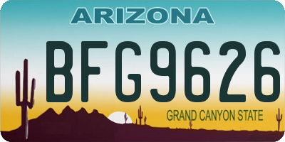 AZ license plate BFG9626