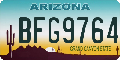 AZ license plate BFG9764
