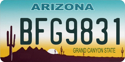 AZ license plate BFG9831