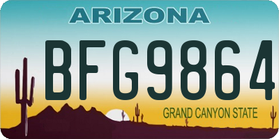 AZ license plate BFG9864