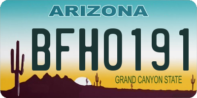 AZ license plate BFH0191