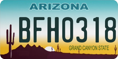 AZ license plate BFH0318