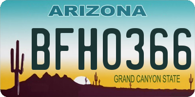 AZ license plate BFH0366