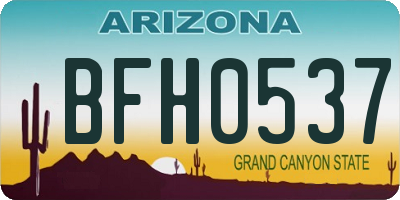AZ license plate BFH0537