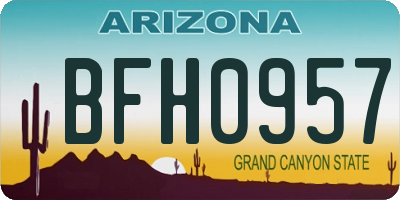 AZ license plate BFH0957