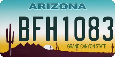 AZ license plate BFH1083