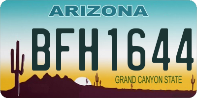 AZ license plate BFH1644