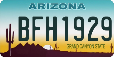 AZ license plate BFH1929