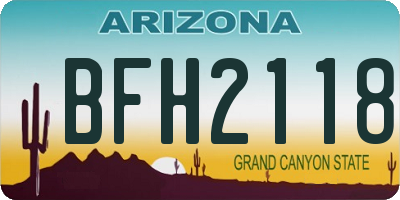 AZ license plate BFH2118
