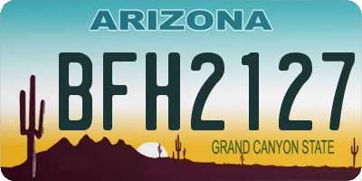 AZ license plate BFH2127