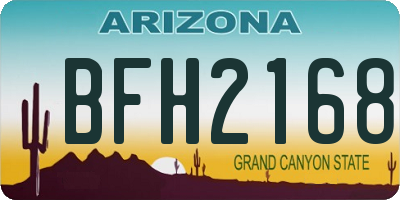 AZ license plate BFH2168