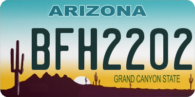AZ license plate BFH2202