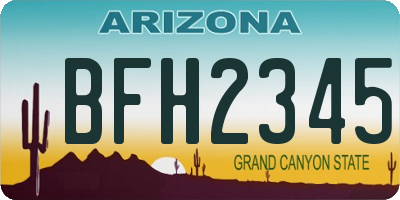 AZ license plate BFH2345