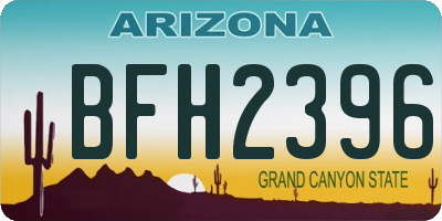 AZ license plate BFH2396
