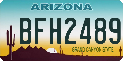 AZ license plate BFH2489